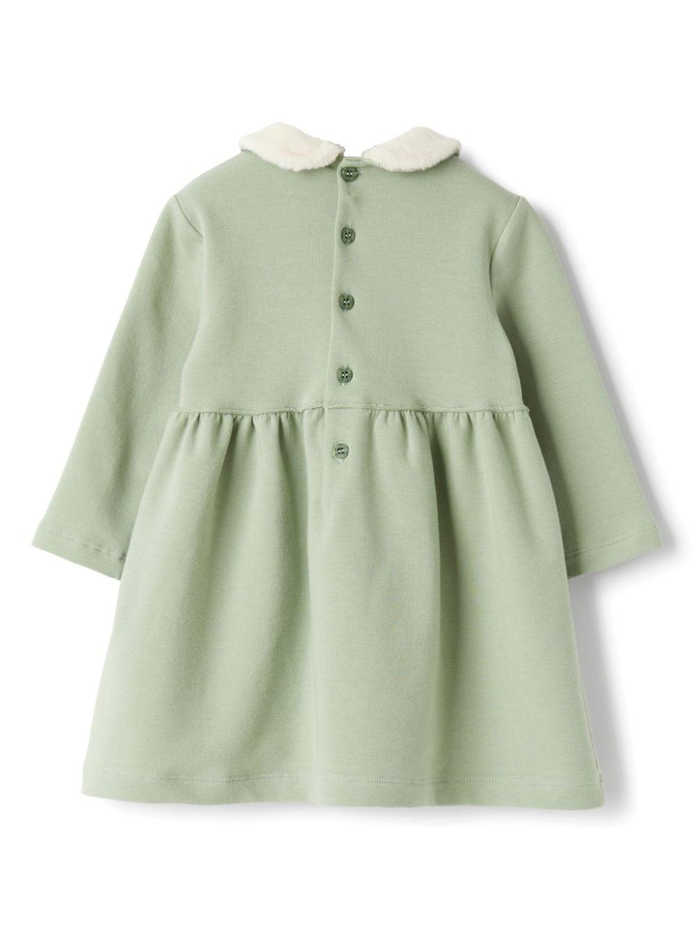 Sage green/white dress for baby girl