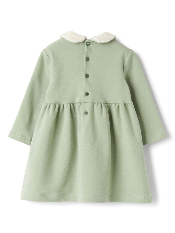 Sage green/white dress for baby girl