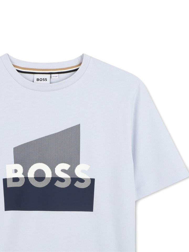 T-shirt azzurra per bambino J52978 78K Boss Kids 