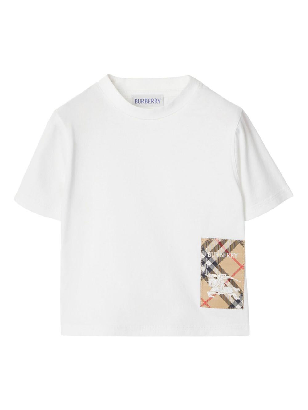T-shirt bianca per neonato 8100485 A1464 Burberry Kids 