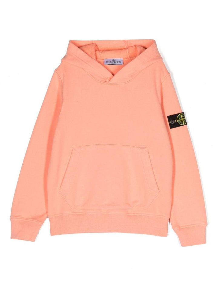 Salmon pink sweatshirt for boys with logo