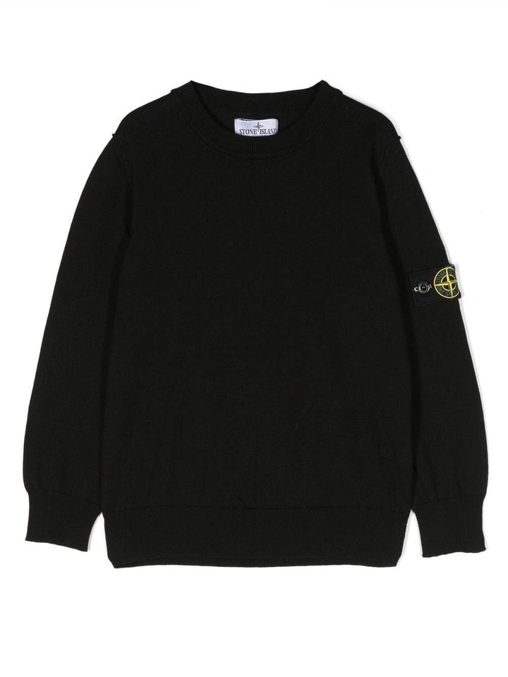 Maglione nero per bambino con logo