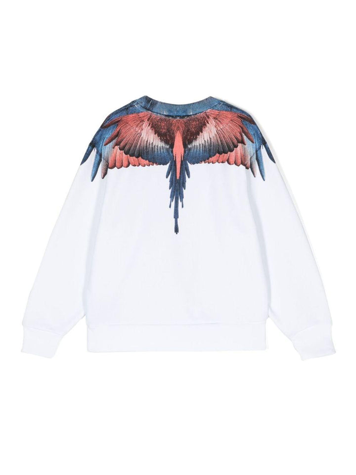 White sweatshirt for boys with Wings print