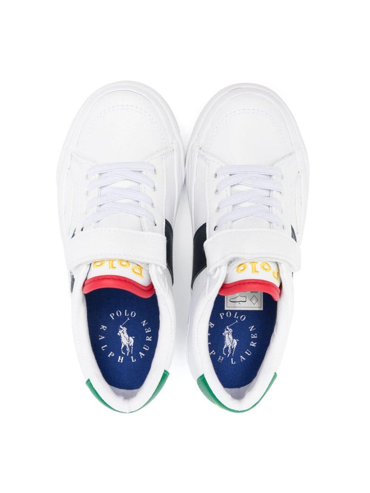 White sneakers for children with logo