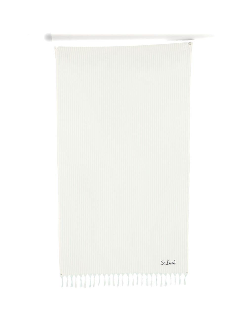 Telo mare bianco/azzurro chiaro per bambina FOUL002 00659L MC2 Saint Barth Kids 