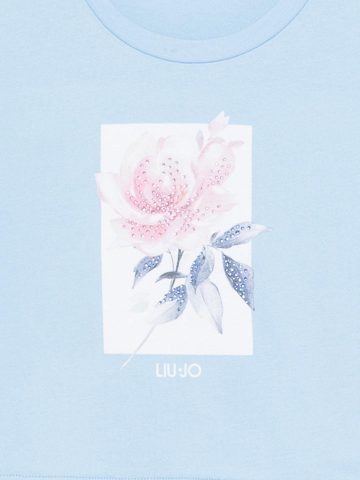 T- shirt azzurro per neonata KA6016JS003 P9341 Liu Jo 