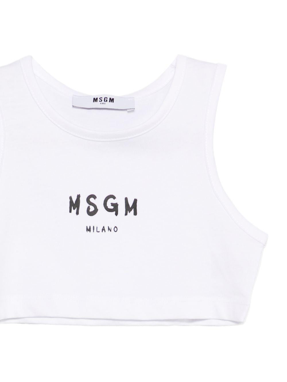 Top bianco per bambina S6MSJGTO011 001 Msgm Kids 