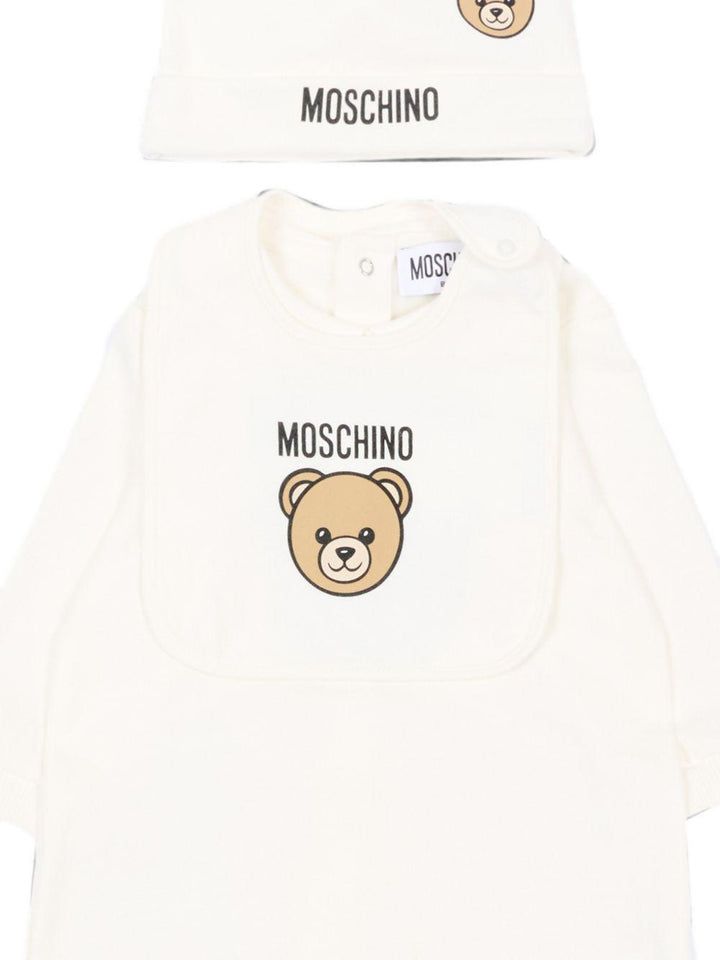 Kit tutina bianca per neonato MUY09PLCA40 10063 Moschino Kids 