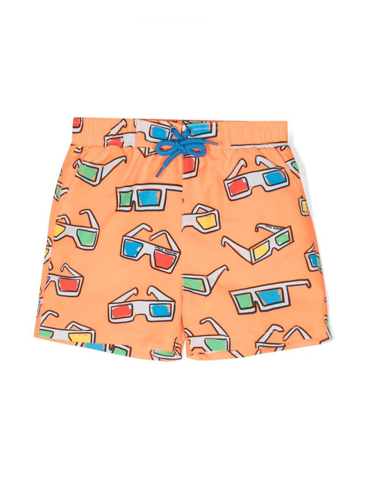 Orange costume for boys with print