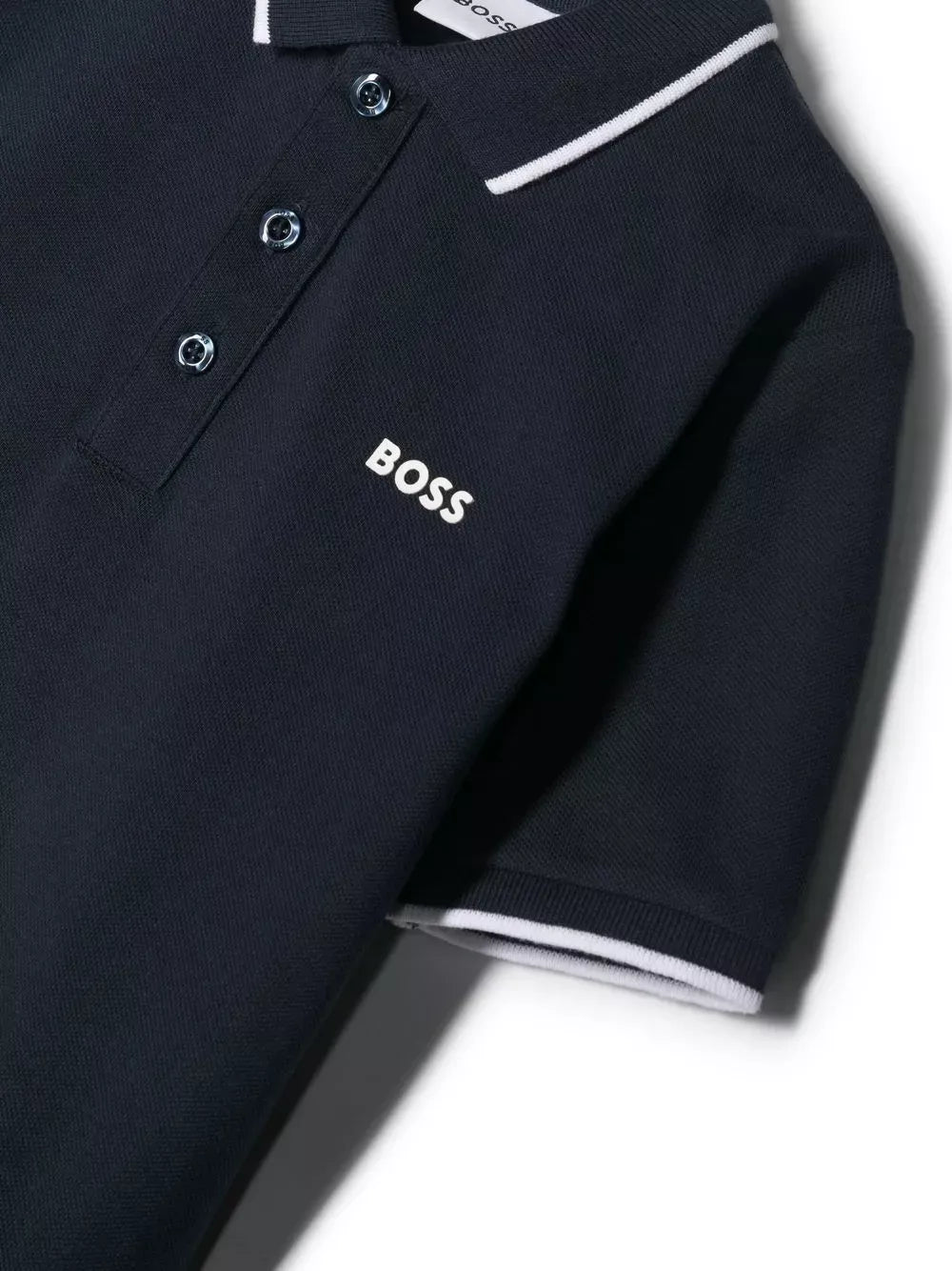 Polo blu per bambino con logo J25P26 849 Boss Kids 