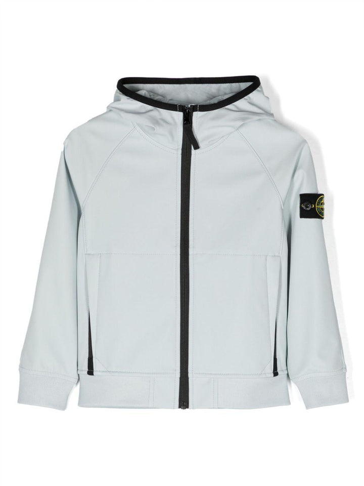 Ice blue jacket for boys with logo