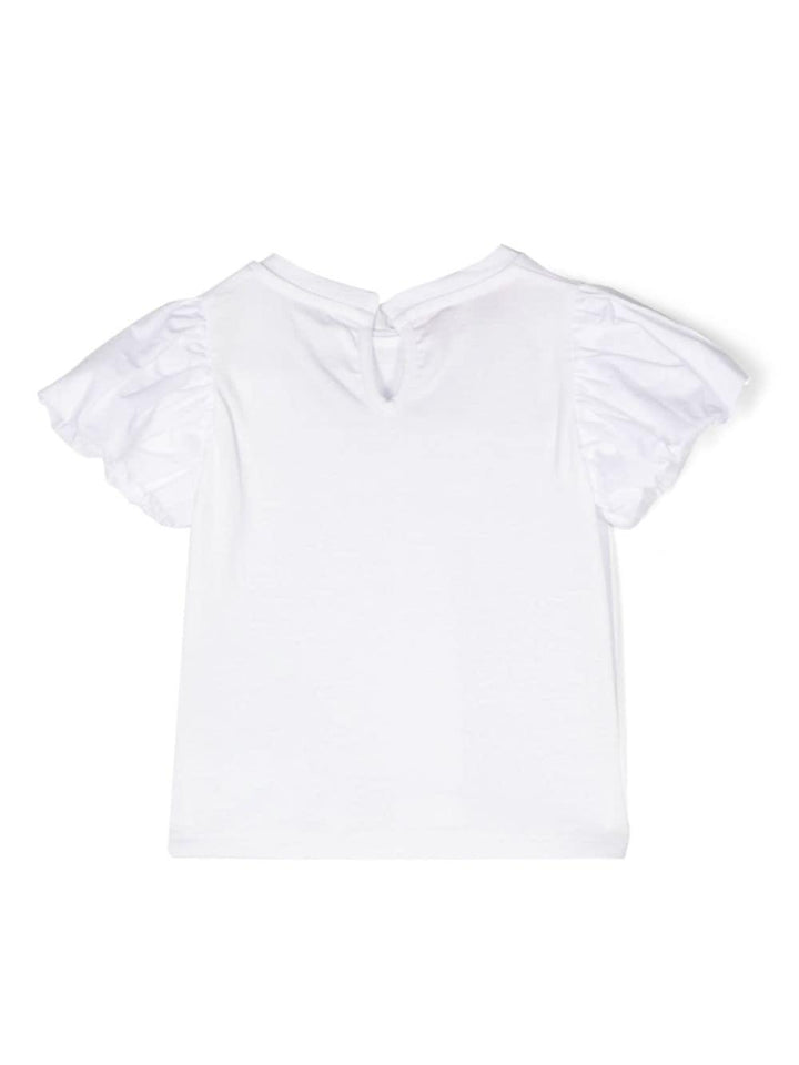 White t-shirt for baby girls with logo