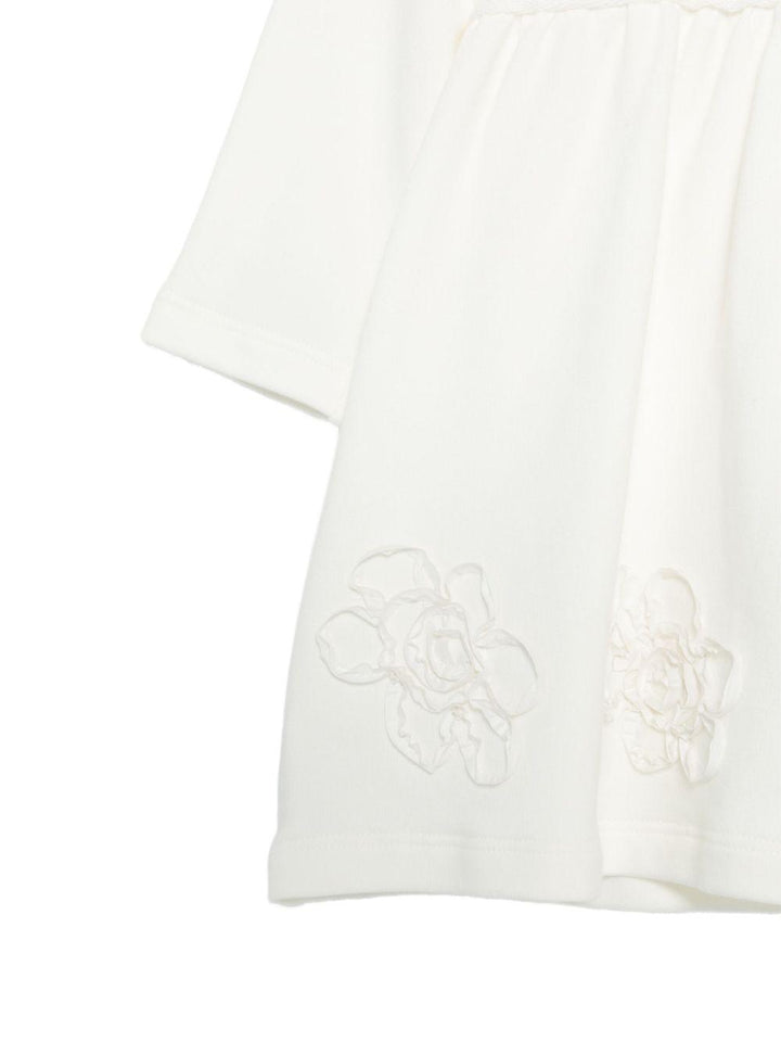 Abito bianco per neonata A25GVL0021M0100 1010 Il Gufo 