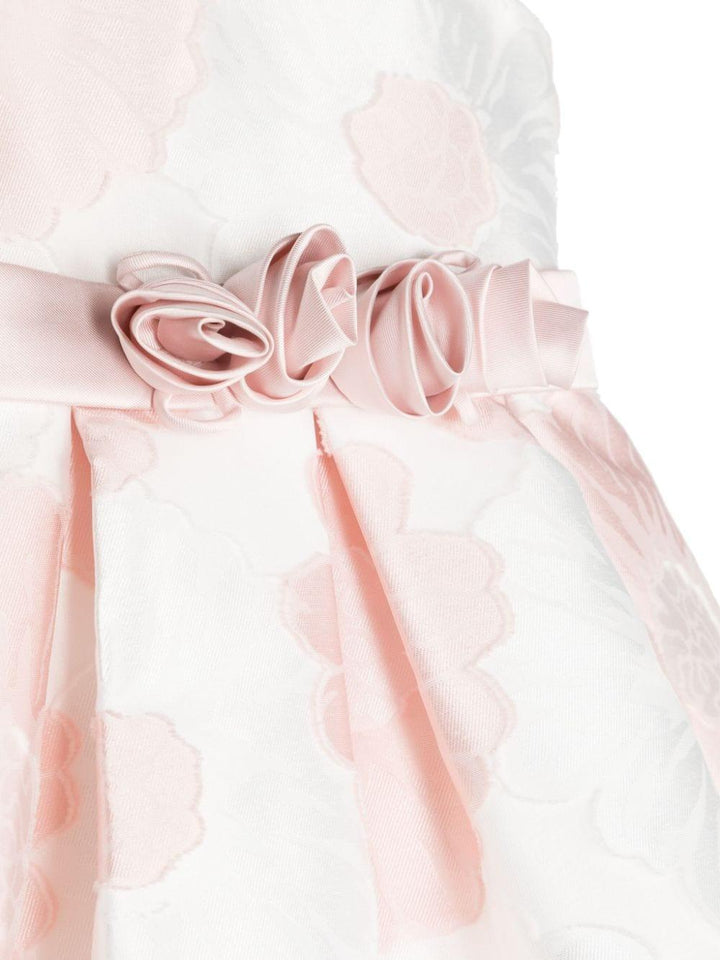 White and pink satin dress for girls