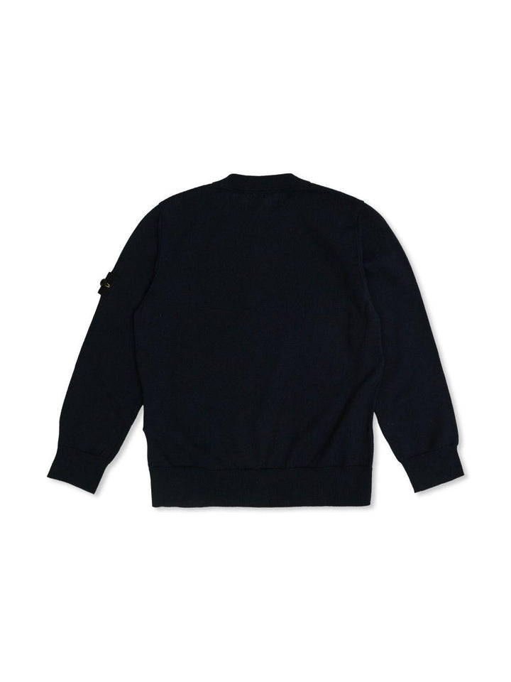 Maglione blu navy per bambino 65100001S00B2 V0020 Stone Island Kids 