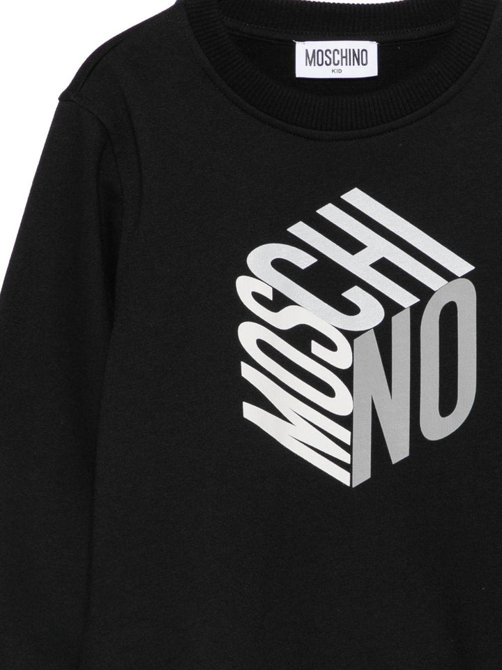 Felpa nera per bambino HUF0A2LCA92 60100 Moschino Kids 