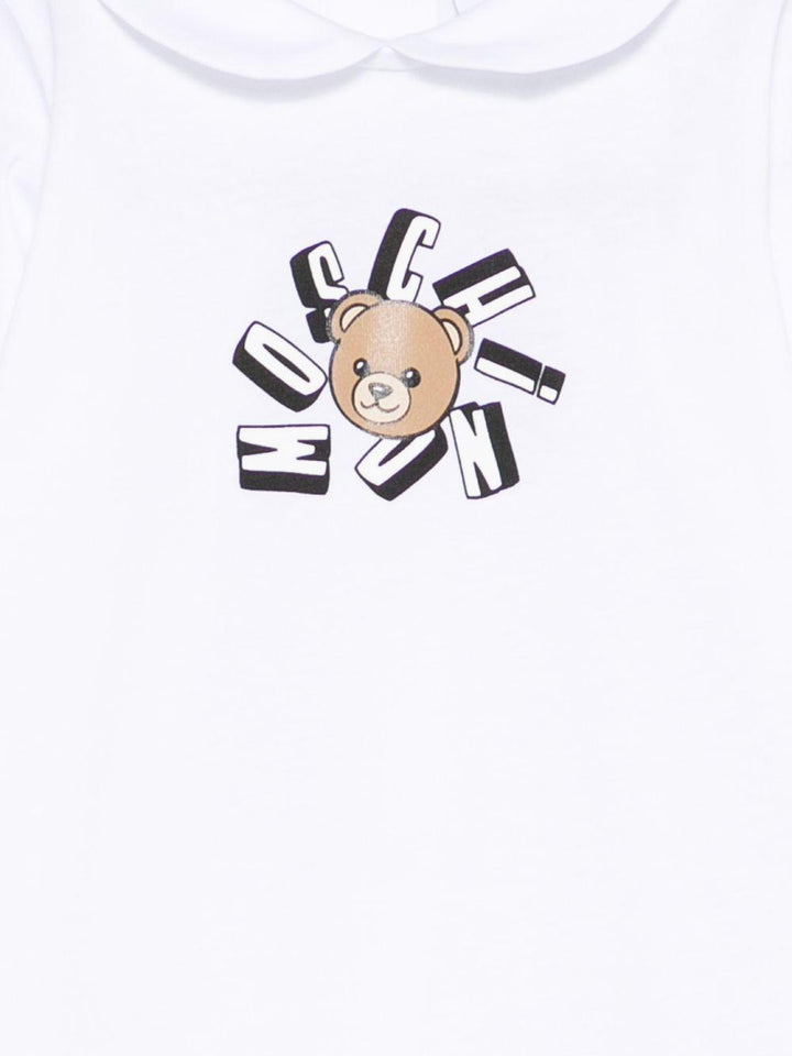 Tutina bianca per neonato MUT04QLAA02 10101 Moschino Kids 