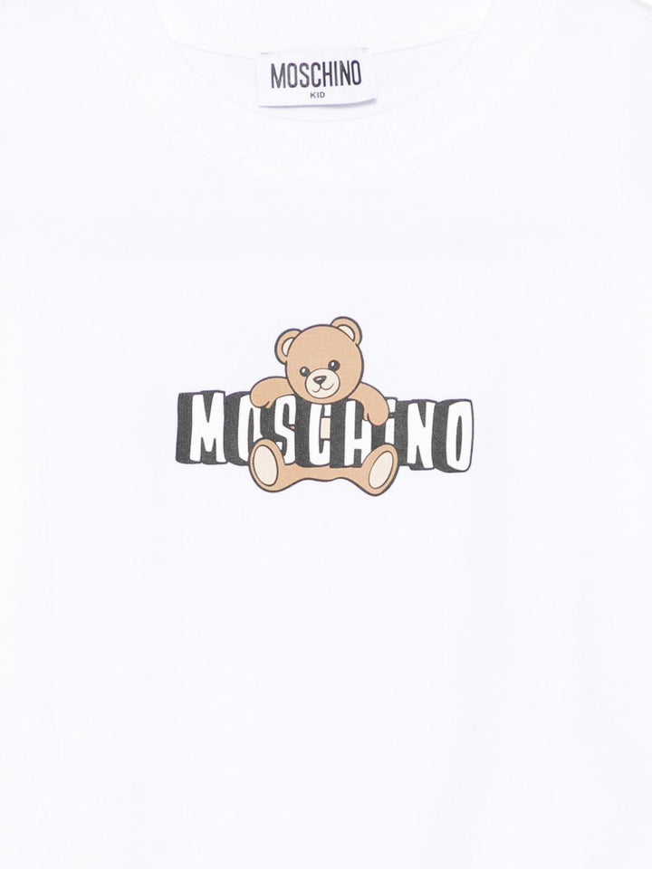 T-shirt bianca per bambina HDM072LBA00 10101 Moschino Kids 