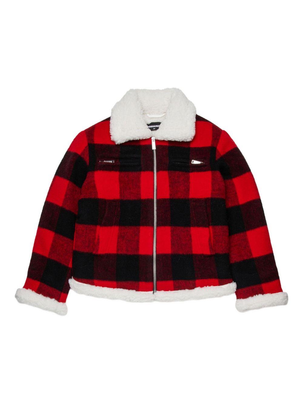 Giubbotto rosso brillante/nero per bambino DQ3050D0AE9 DQ423 Dsquared2 Kids 