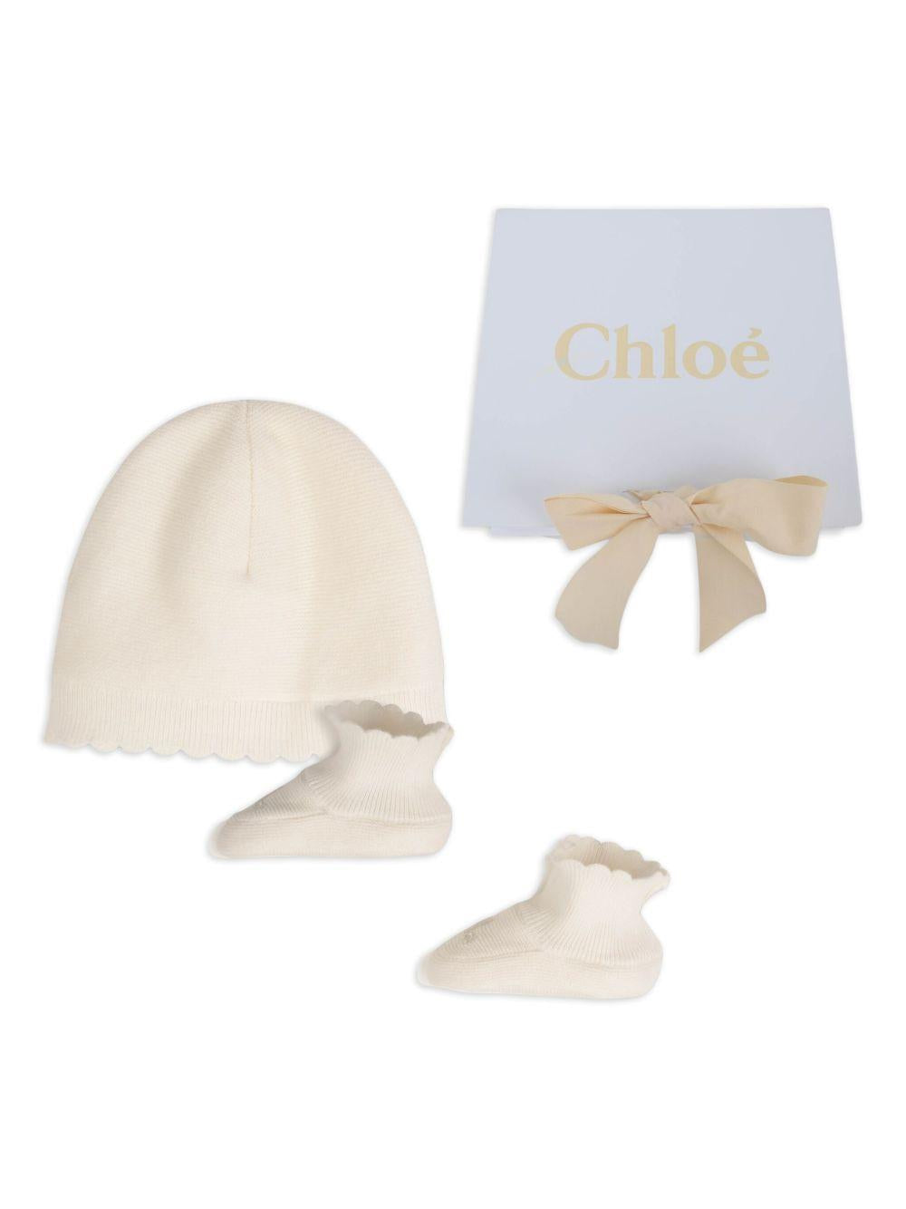 Kit berretto e pantofole per neonata C20768 117 Chloe 