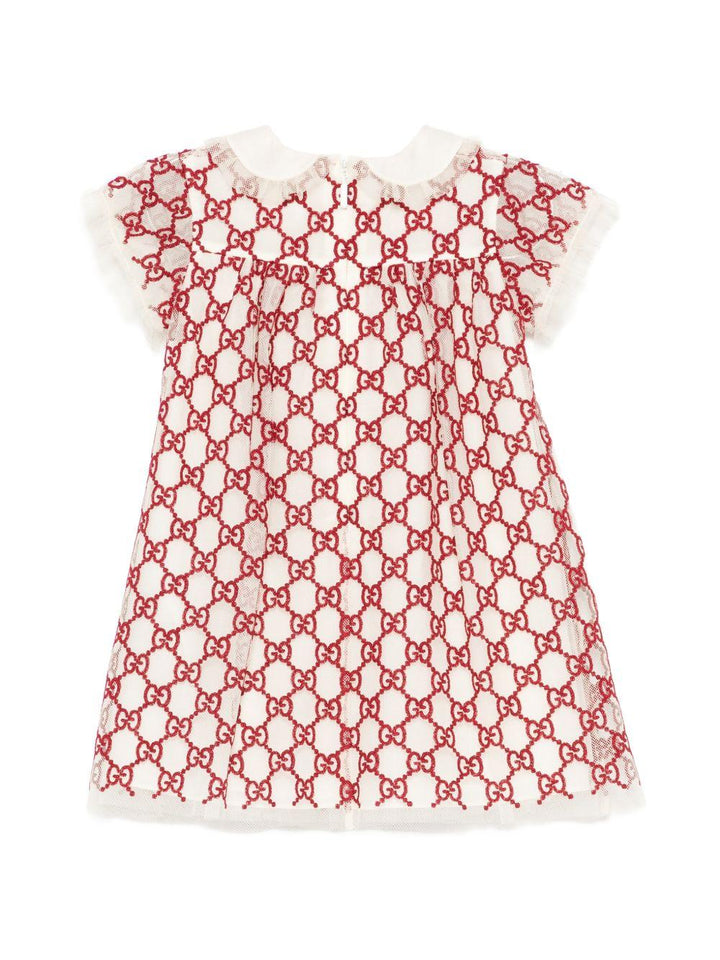 Abito beige/rosso per neonata 844927ZATWS 6002 Gucci Kids 