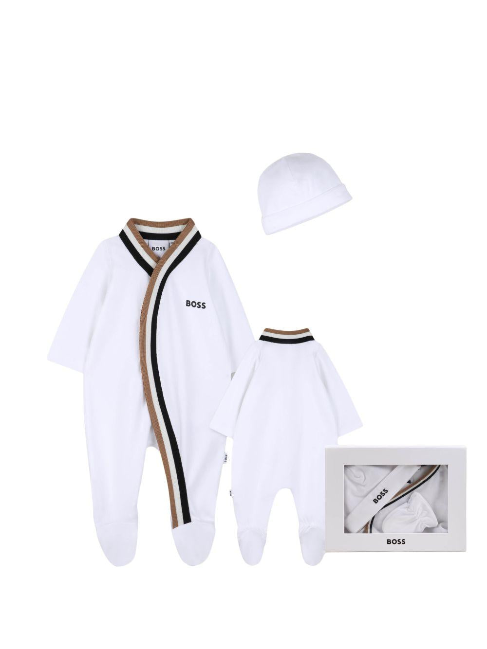 Kit tutine bianche/beige per neonato J53055 10P Boss Kids 