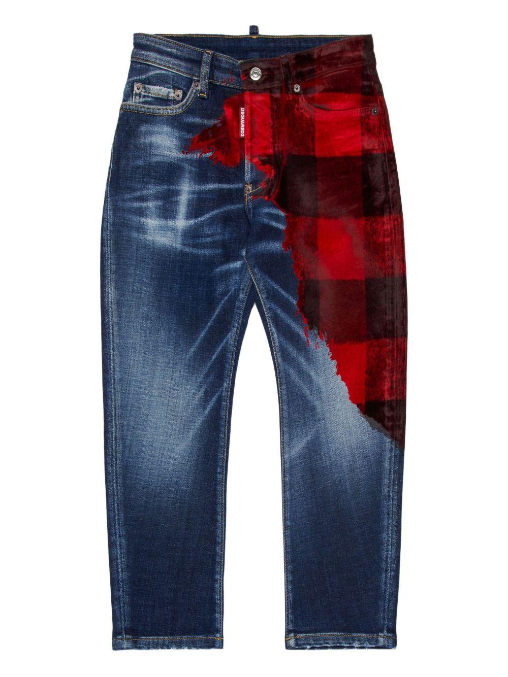 Jeans blu indaco/rosso per bambino DQ3101D0AEK DQ01 Dsquared2 Kids 
