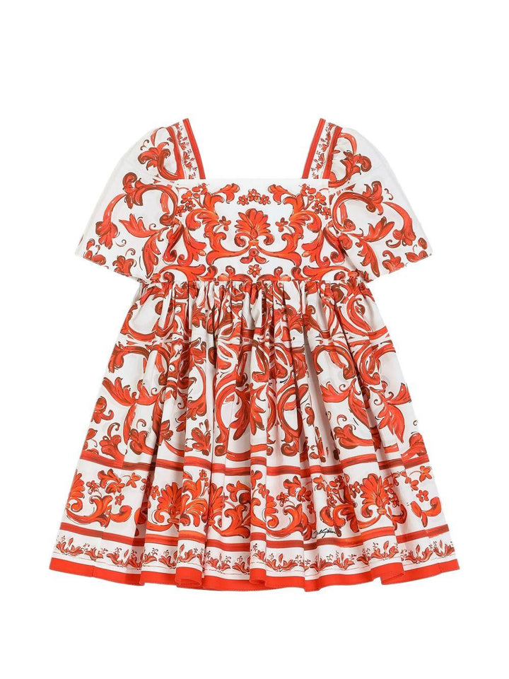 Abito bianco/arancione per neonata L24DT9G7P4N IO5DQ Dolce & Gabbana Kids 