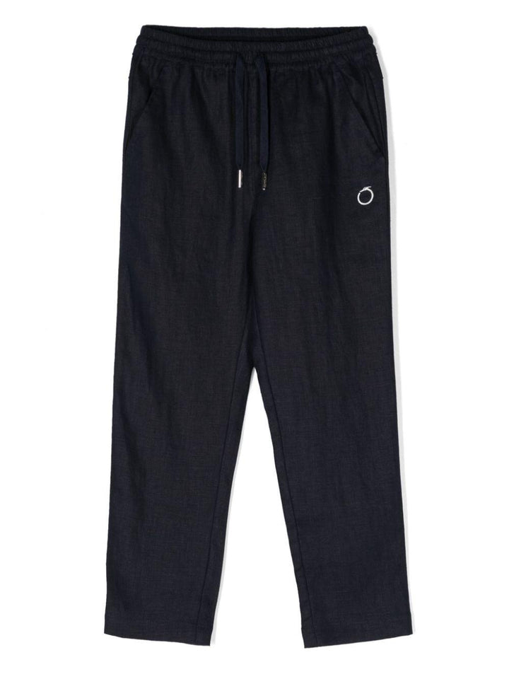 Pantalone blu navy per bambino in lino