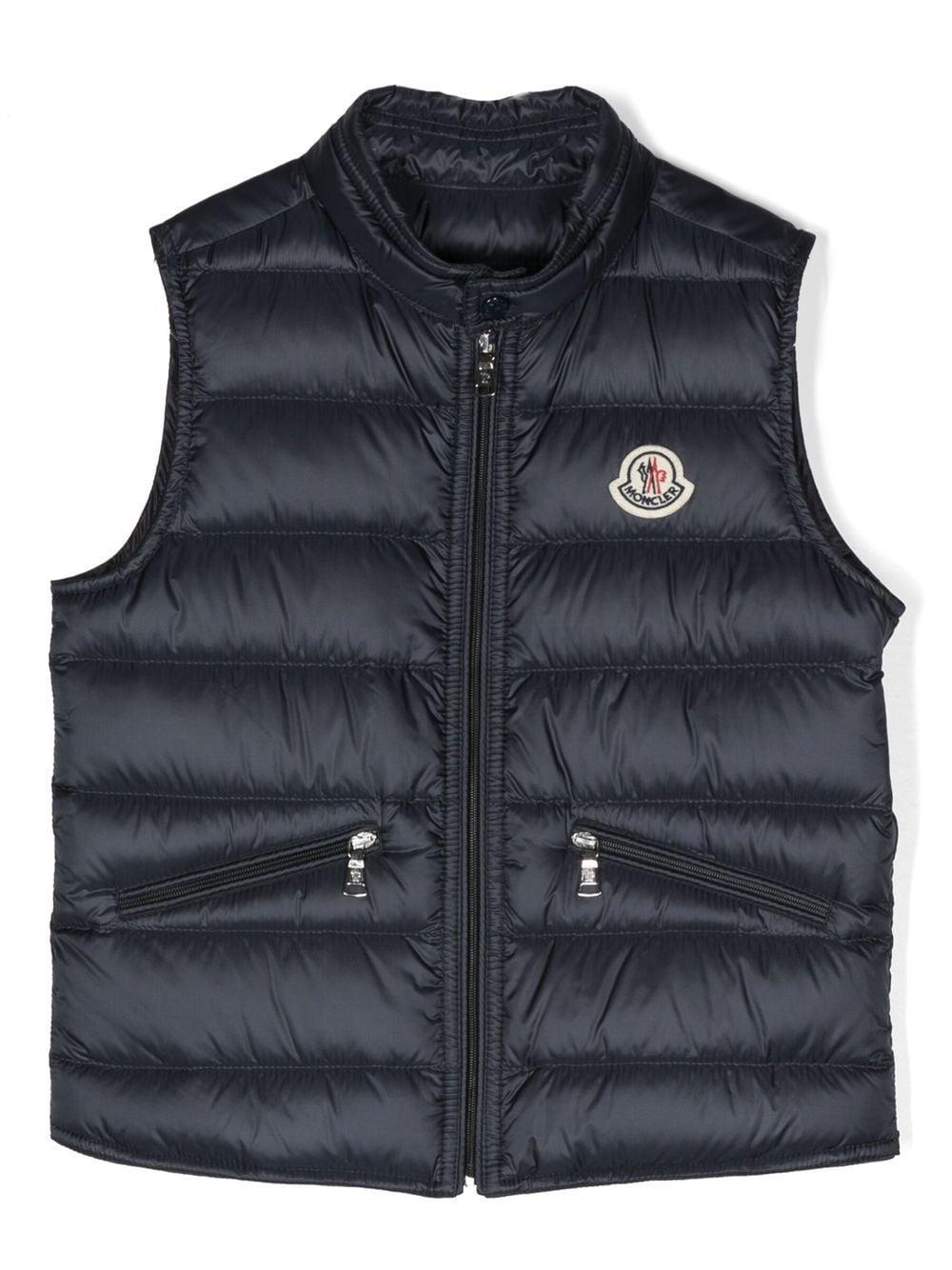 Gilet Vest gui blu notte per bambino 9541A0010053334 742 Moncler Kids 