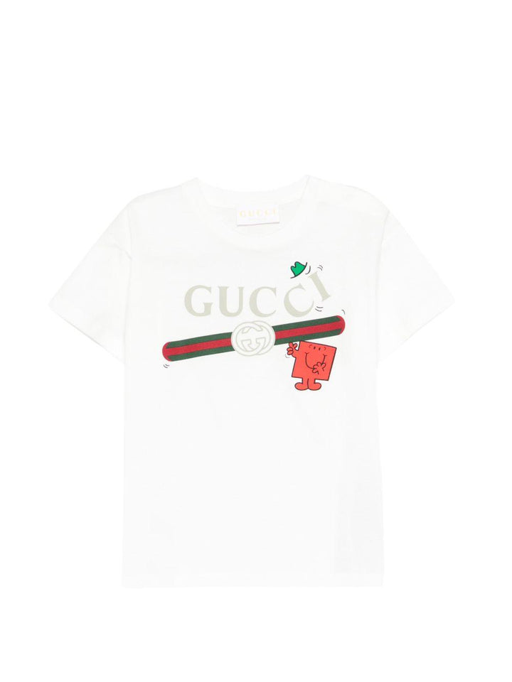 T-shirt bianca per neonato 837171XJHPW 9214 Gucci Kids 