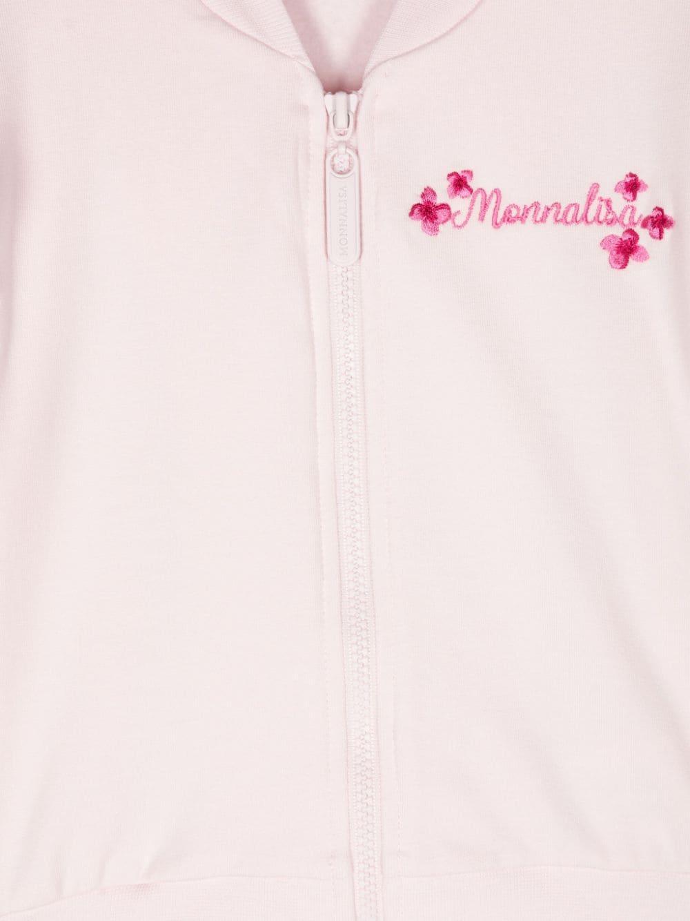 Felpa rosa chiaro per neonata con logo