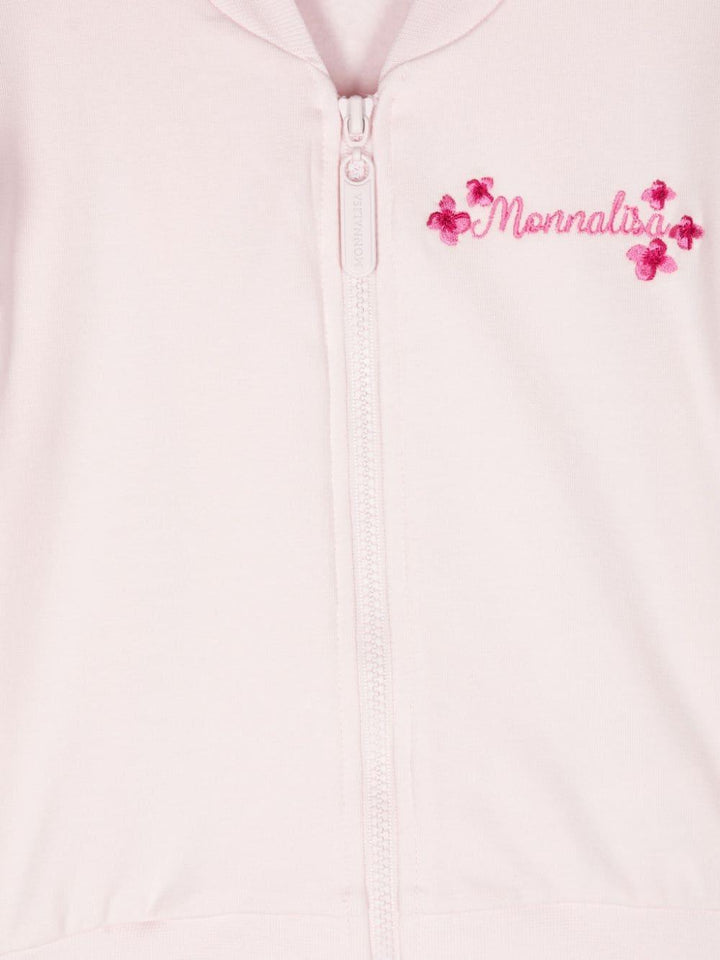 Felpa rosa chiaro per neonata con logo