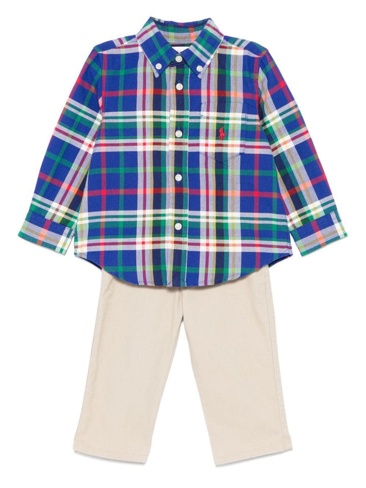 Royal blue/multicolor/beige baby set