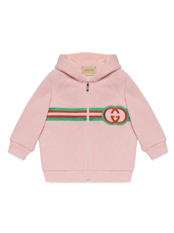 Felpa rosa per neonata con logo