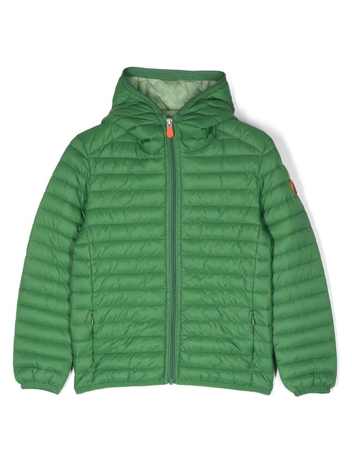 Green jacket for boys with logo