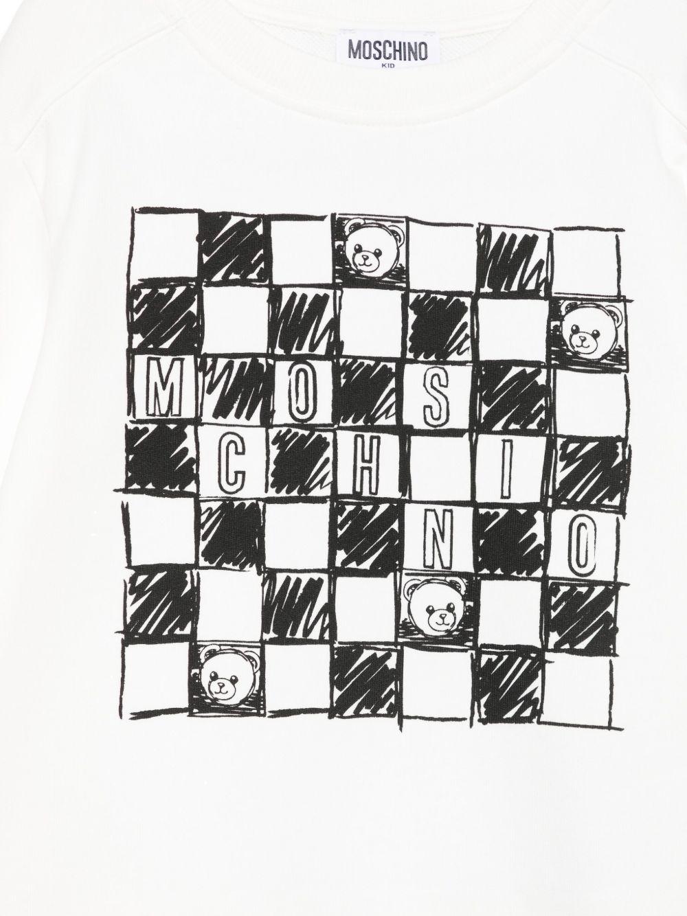 Felpa bianca per bambino HUF099LCA15 10063 Moschino Kids 