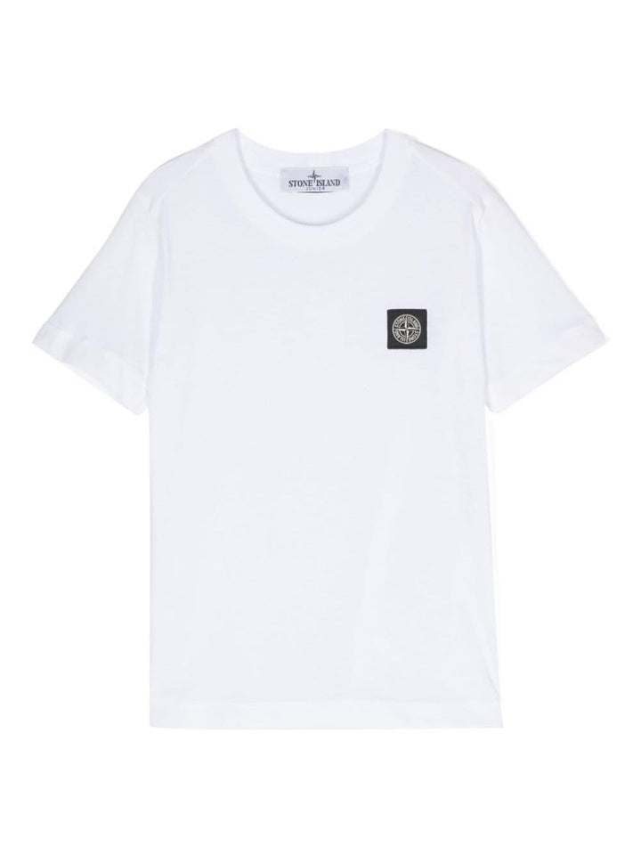 T-shirt bianca per bambino con logo