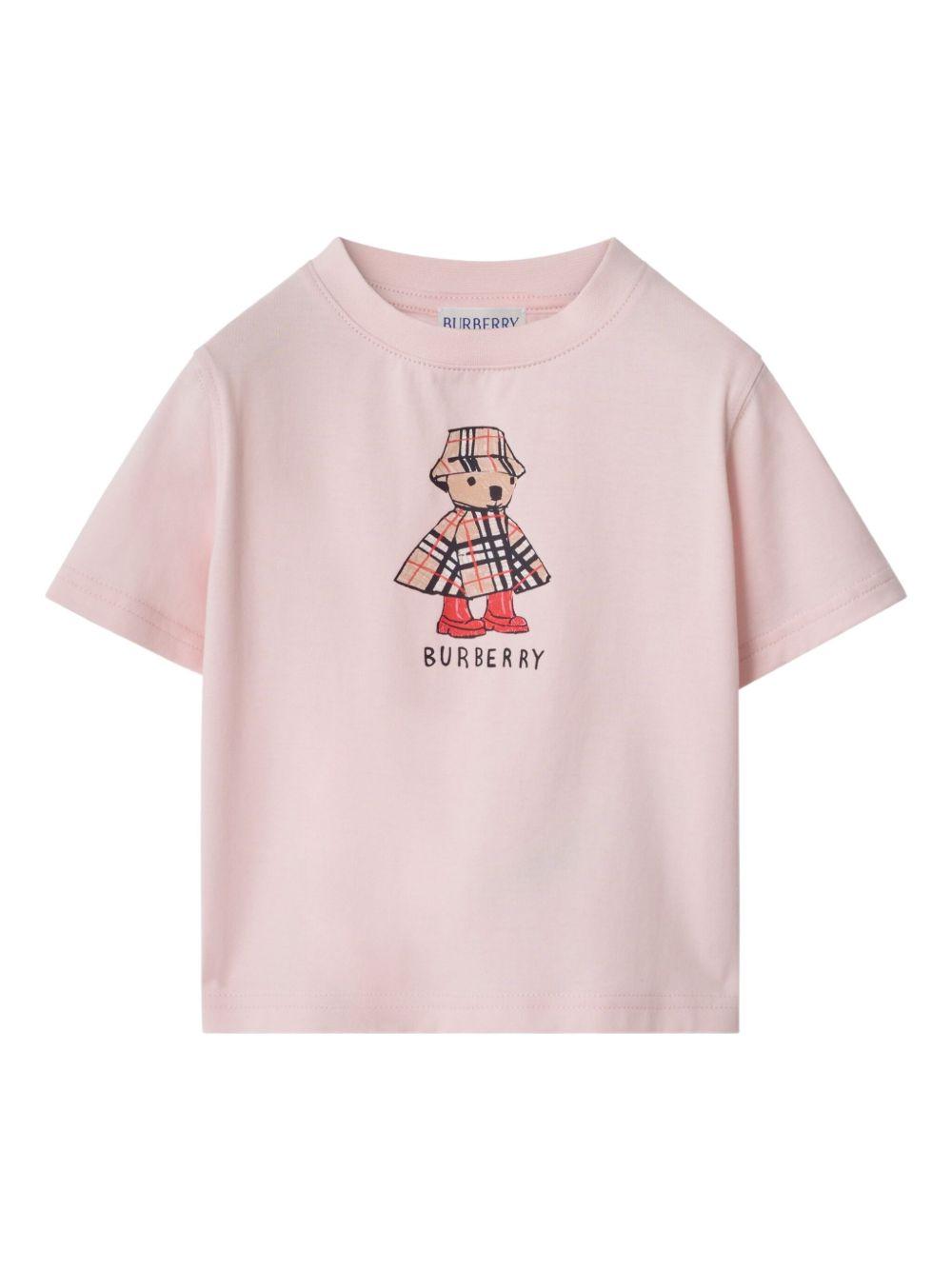 T-shirt rosa per neonata 8121207 A1439 Burberry Kids 