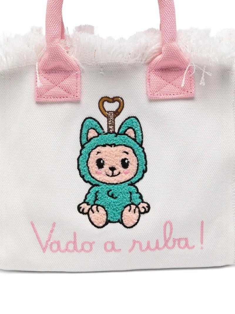 Borsa bianca/rosa per bambina COL0001 02634L MC2 Saint Barth Kids 