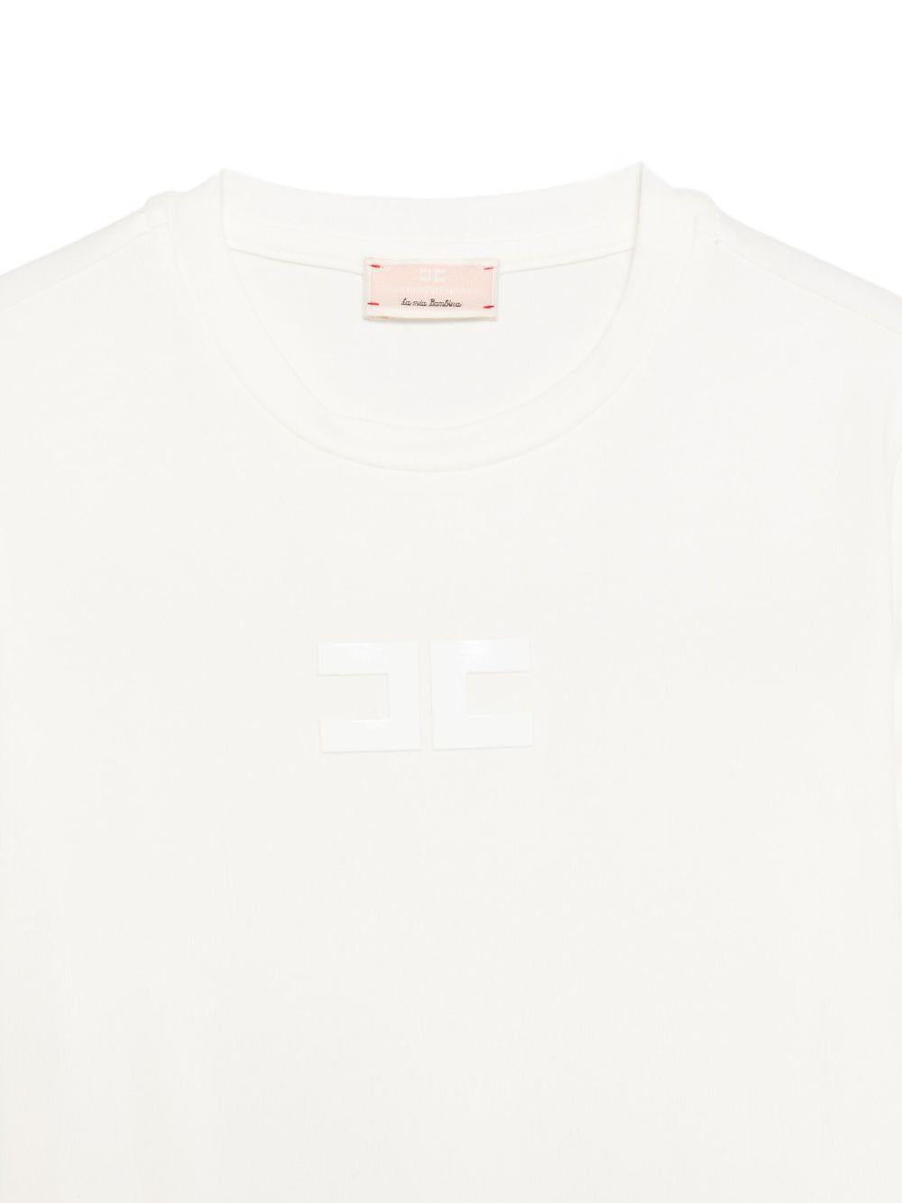 T-shirt bianca per bambina EGTS1050JE006K 0004 Elisabetta Franchi Kids 