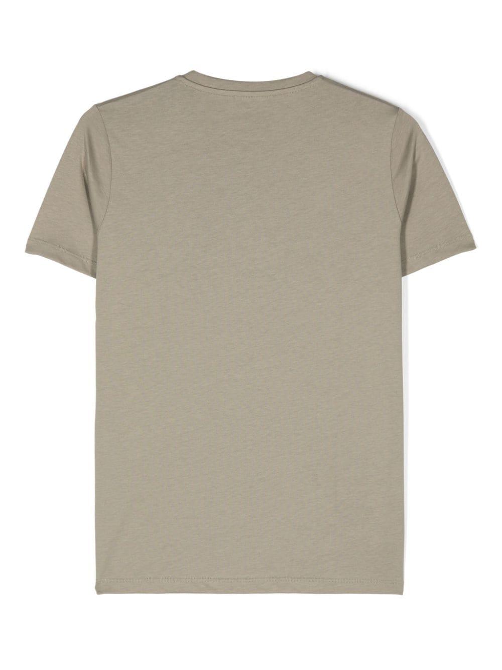 T-shirt per bambina in cotone verde kaki 10002391A11718 2EM50 Versace Kids 