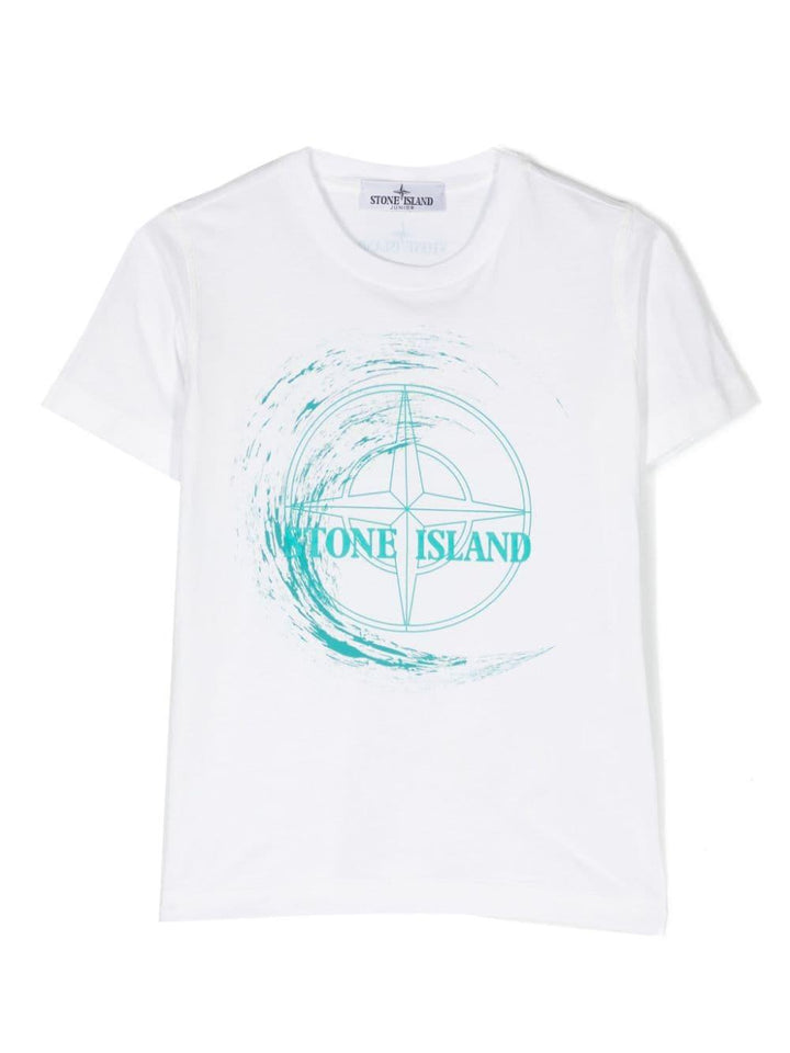 White t-shirt for boys with logo