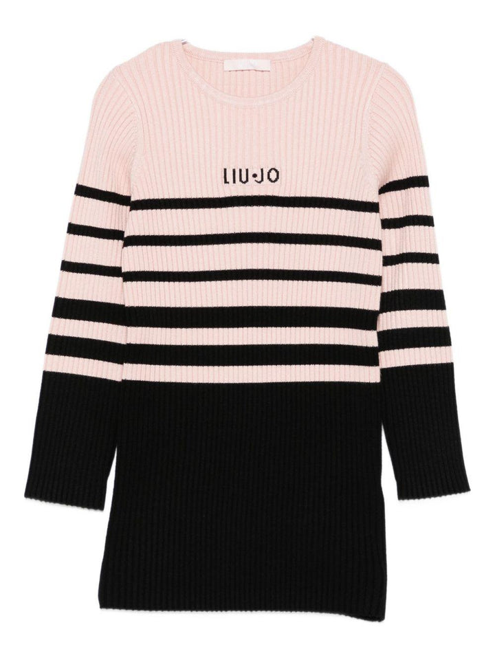 Abito rosa/nero per bambina KF5028MA12P B3482 Liu Jo 