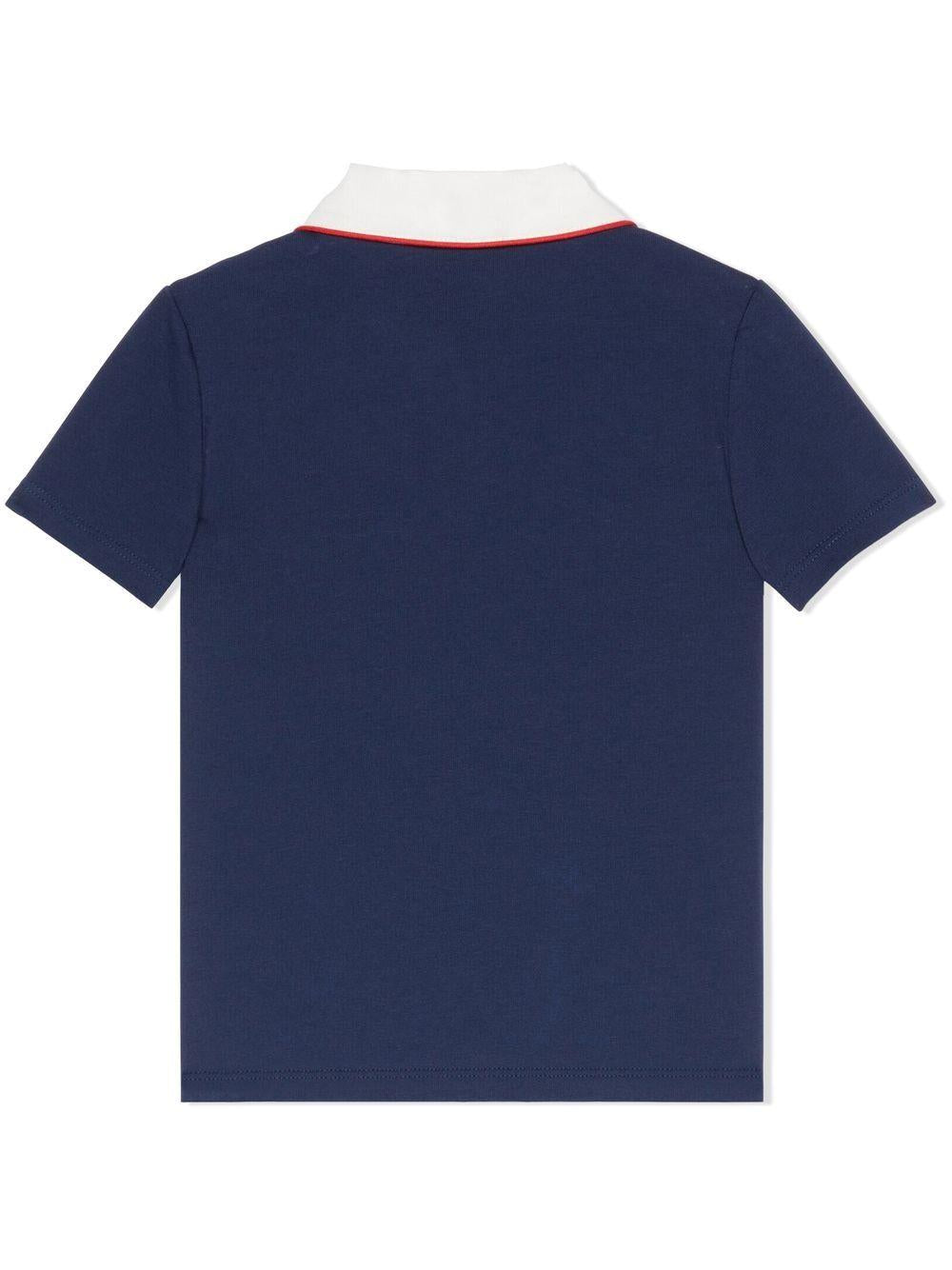 Polo blu per bambino con logo