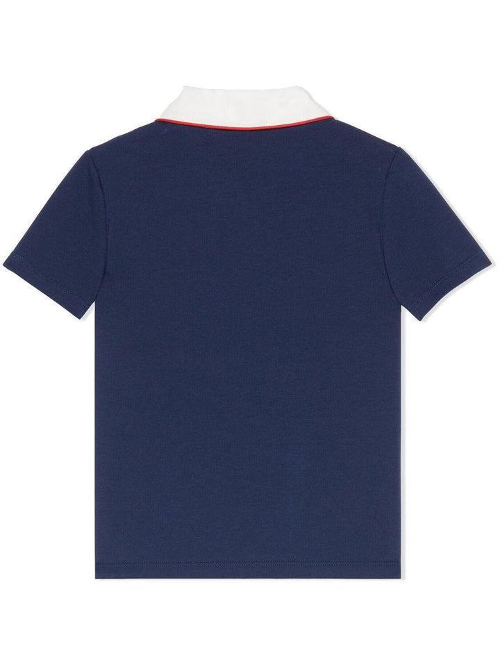 Polo blu per bambino con logo